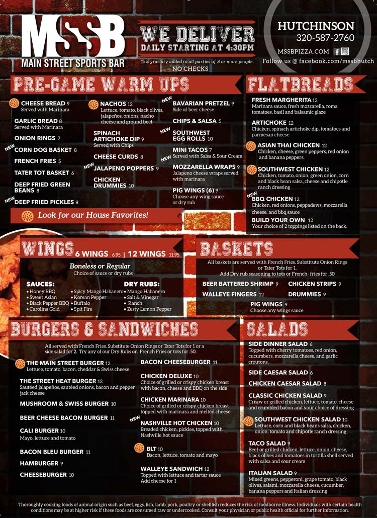 Main Street Sports Bar Hutchinson MN