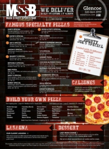 Main Street Sports Bar Menu Glencoe Page 2