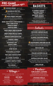 Main Street Sports Bar Menu Hutchinson Page 1